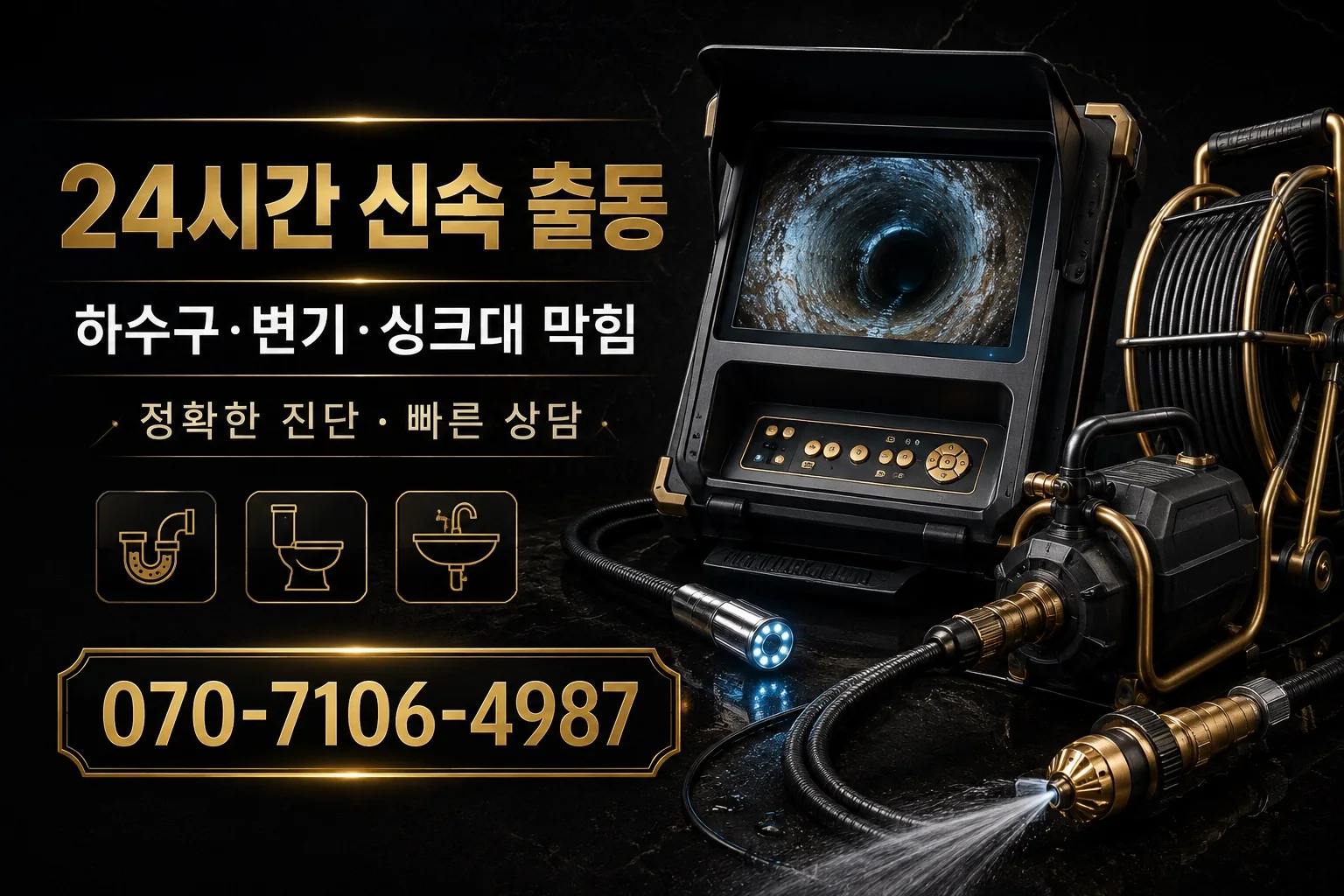 한가람배관 블랙 골드 배관내시경 장비 서비스 안내